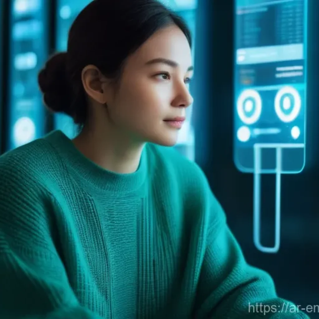 감정인식 AI 기술의 윤리적 고려사항 - **Prompt: AI Emotion Detection Interface** A young adult (gender-neutral, dressed in modest, cas...