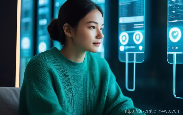감정인식 AI 기술의 윤리적 고려사항 - **Prompt: AI Emotion Detection Interface** A young adult (gender-neutral, dressed in modest, cas...