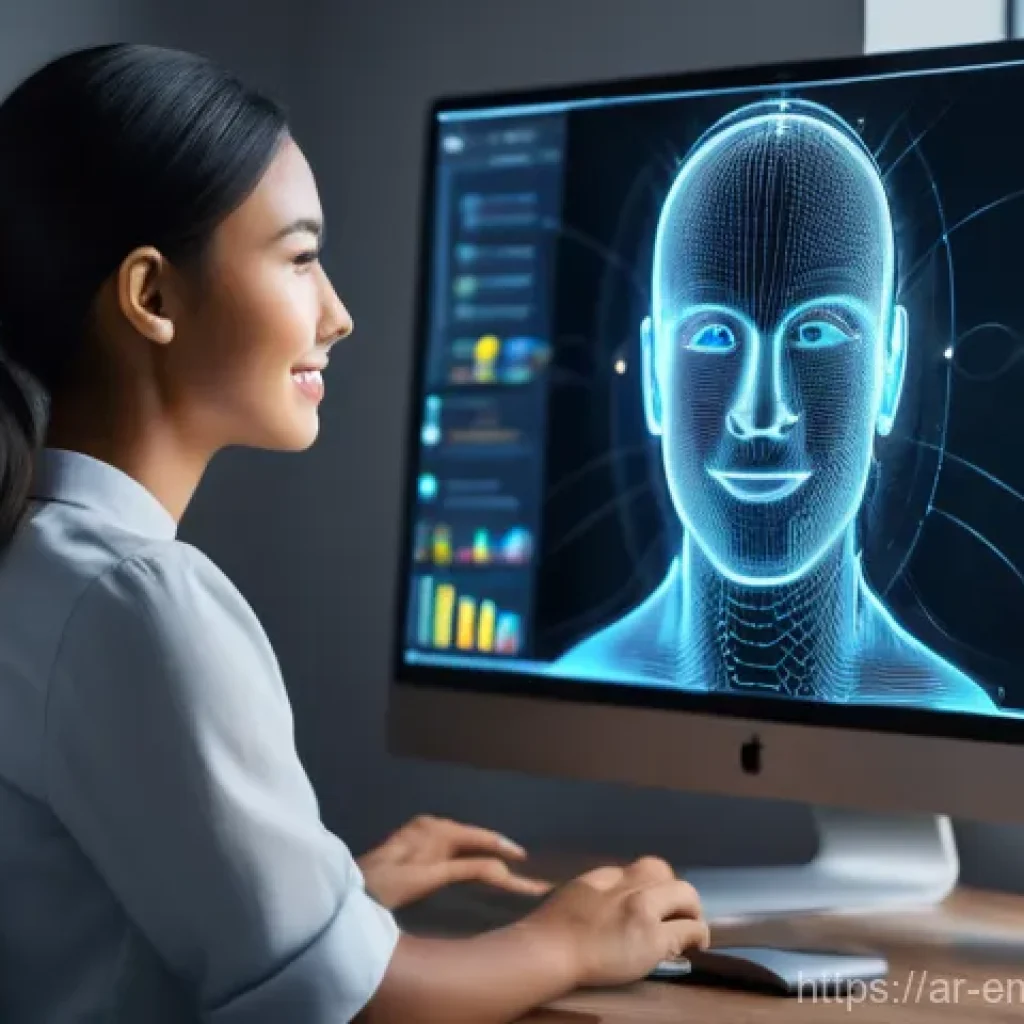 감정인식 AI와 고객 서비스 경험 향상 - **Prompt 1: Empathy in Customer Service AI** "A diverse young professional, wearing modern busin...