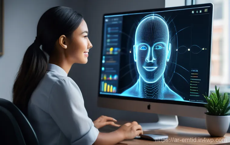 감정인식 AI와 고객 서비스 경험 향상 - **Prompt 1: Empathy in Customer Service AI** "A diverse young professional, wearing modern busin...