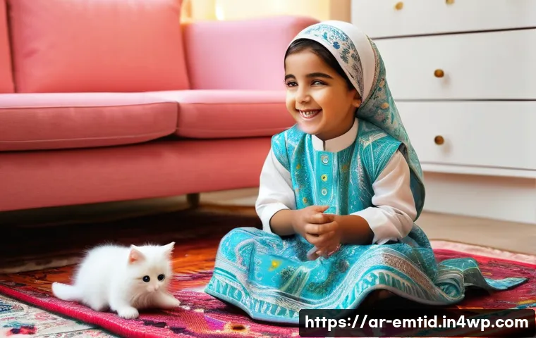 감정인식 AI의 데이터 품질 평가 - **Prompt:** A young Arab girl, around 7 years old, wearing a colorful, modest hijab and a bright, pa...