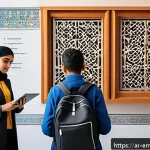 감정인식 AI 기술의 성공적 적용 사례 - A modern classroom scene in a Middle Eastern setting, featuring Arab students of diverse ages engage...