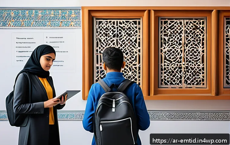 감정인식 AI 기술의 성공적 적용 사례 - A modern classroom scene in a Middle Eastern setting, featuring Arab students of diverse ages engage...