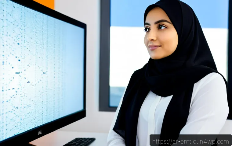감정인식 AI와 인공지능 기술의 시너지 - Photorealistic scene of a Middle Eastern female AI researcher in modest professional attire and hija...